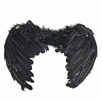Карнавальный аксессуар "Крылья", черный (перо, пух) 45*30 546-1