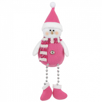 Мягкий сувенир 24см, полиэстер, "Снеговик в шарфике", 3 дизайна
