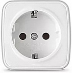Розетка одноместная Schneider Electric Хит с заземлением (белый)