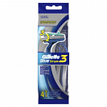 ** GILLETTE Blue Simple3 Бритвы одноразовые 4шт