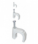 Скоба "IEK" круглая пластиковая 10мм 100штук USK11-10-100