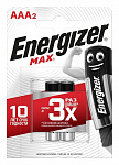 Батарейка "ENERGIZER "MAX" щелочная, AAA, 2шт