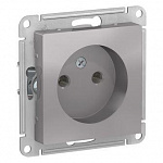 Розетка "Schneider Electric "AtlasDesign" 1-местная, без заземления, алюминий