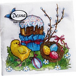 Салфетки бумажные Desna Design 40шт 24х24см Пасха