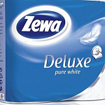 Туалетная бумага ZEWA Делюкс 3слоя Белая с хлопком, 4шт