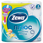 Туалетная бумага ZEWA Плюс 2-х слойная 4 рулона Голубая/Океан
