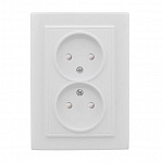 Розетка 2-м СП Минск 10А IP20 без заземл. защ. шторки бел. Basic EKF ERR10-102-100