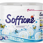 Туалетная бумага Soffione Decoro Blue 2х сл.4 рулона