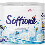 Туалетная бумага Soffione Decoro Blue 2х сл.4 рулона