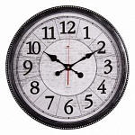Часы настенные круг d=49,5см корпус черный с серебром Лофт