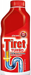 TIRET TURBO средство для удаления засоров в трубах канализации 500 мл. гель